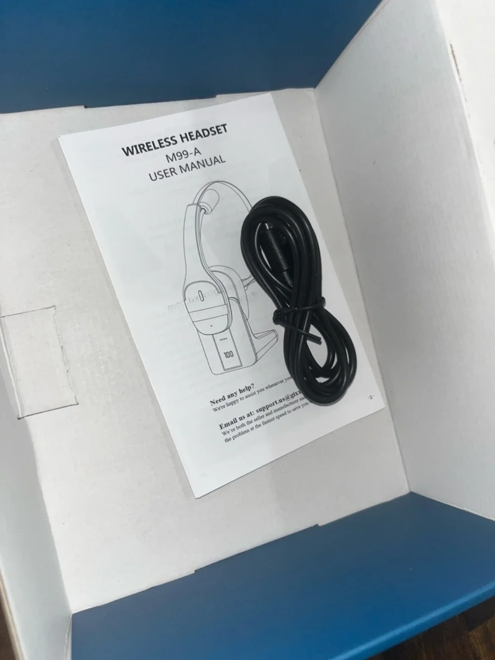 Wireless Over-Ear Computer Headset with Boom Microphone - Black
